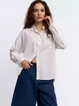 Льняная рубашка с карманом