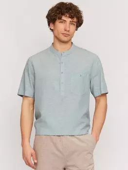 Льняная рубашка с коротким рукавом