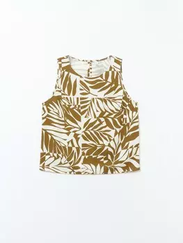 Льняной топ-блузка без рукавов