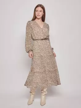 Леопардовое платье с ремнём