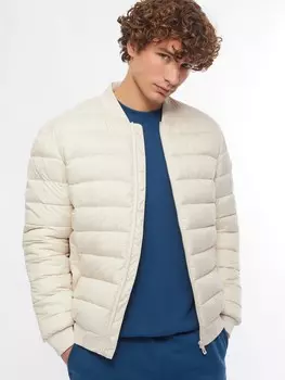 Лёгкая утеплённая куртка-бомбер с воротником-стойкой