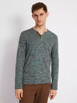 Лонгслив хенли из хлопка с длинным рукавом