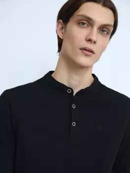 Лонгслив хенли из хлопка с длинным рукавом