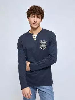 Лонгслив хенли с длинным рукавом