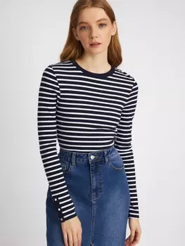 Лонгслив-тельняшка с узором в полоску из хлопка