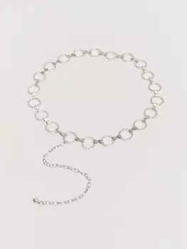 Металлический пояс-цепочка со стразами