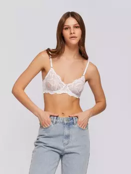 Мягкий бюстгальтер на косточках с кружевом