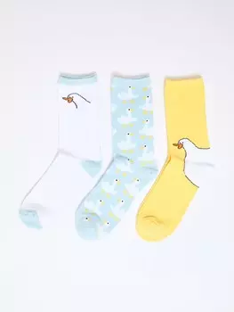 Набор высоких носков с рисунком (3 пары в комплекте)