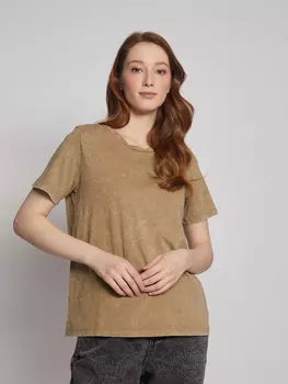 Однотонная футболка с коротким рукавом