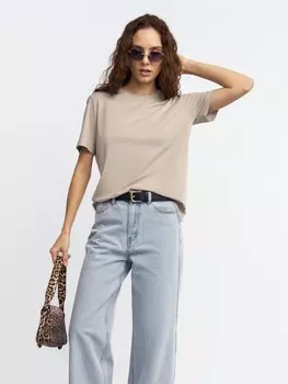 Однотонная футболка трикотажная