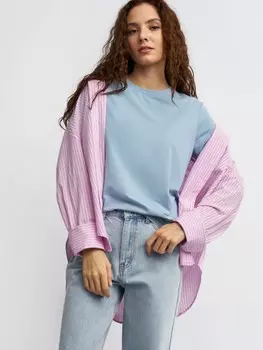 Однотонная футболка трикотажная