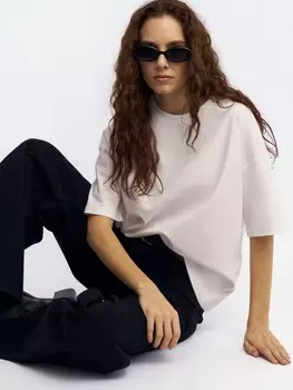 Однотонная оверсайз футболка из хлопка