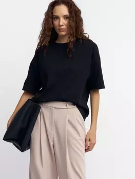 Однотонная оверсайз футболка из хлопка