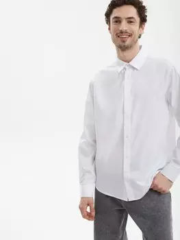 Офисная полуприлегающая рубашка с длинным рукавом