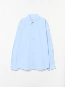 Офисная полуприлегающая рубашка с длинным рукавом