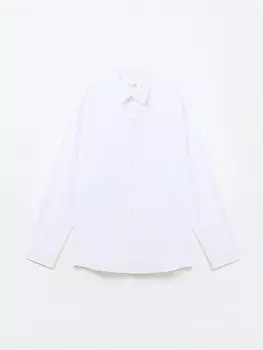 Офисная рубашка из хлопка с длинным рукавом