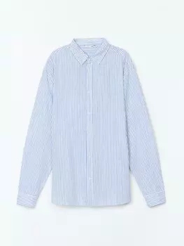 Офисная рубашка из хлопка с узором в полоску