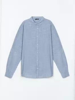 Офисная рубашка из хлопка с узором в полоску