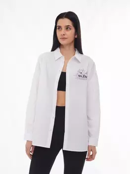 Офисная рубашка оверсайз силуэта с принтом