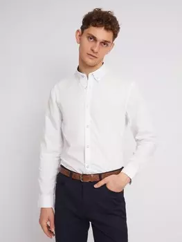 Офисная рубашка полуприталенного силуэта с длинным рукавом