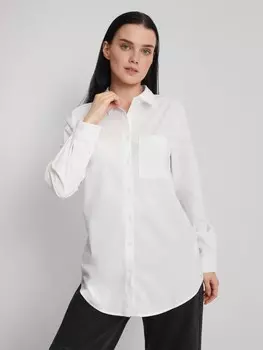 Офисная рубашка прямого силуэта с принтом на спине