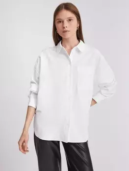 Офисная рубашка свободного силуэта с карманом