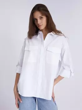 Офисная рубашка свободного силуэта с подхватами