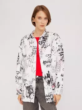 Офисная рубашка свободного силуэта с принтом