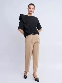 Офисные брюки фасона Carrot с ремнём