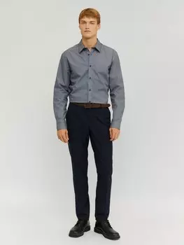 Офисные брюки силуэта Slim со стрелками и ремнём