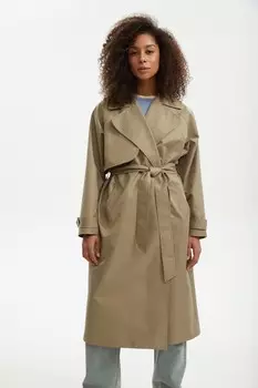 Оверсайз тренчкот без застёжки с поясом