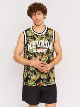 Перфорированная майка с принтом