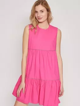 Ярусное платье из хлопка без рукавов