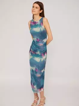 Платье без рукавов из сетки с принтом Soft Focus