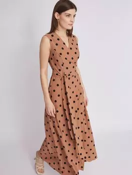 Платье длины макси без рукавов с запахом