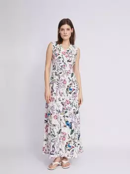 Платье длины макси без рукавов с запахом