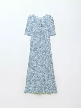 Платье длины миди с вырезом и принтом