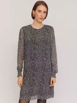 Платье длины мини из сетки с принтом