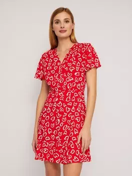 Платье длины мини из вискозы на резинке