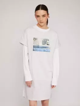 Платье-футболка из хлопка с принтом