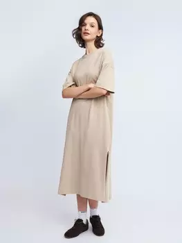 Платье-футболка из хлопка с разрезами