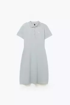 Платье-футболка из хлопка с воротником поло
