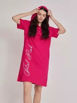 Платье-футболка из льна с капюшоном