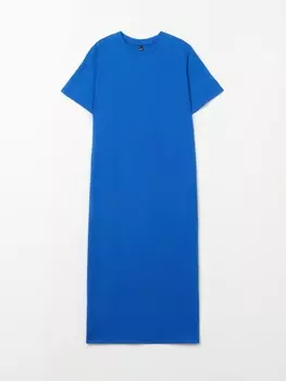 Платье-футболка миди однотонное