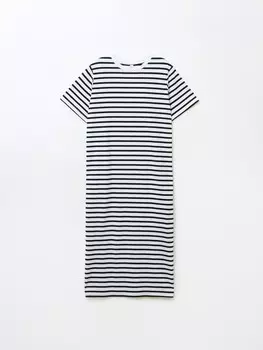 Платье-футболка миди в полоску