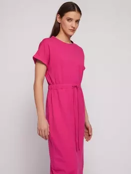 Платье-футболка на кулиске с принтом-надписью