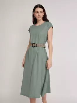 Платье-футболка с плетёным ремнём