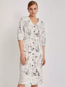 Платье-халат с тканевым ремнём