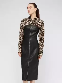 Платье-корсет миди из экокожи