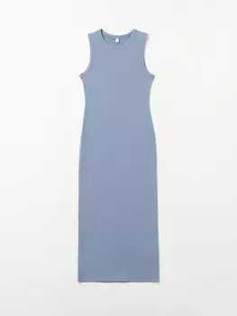 Платье-майка миди однотонное